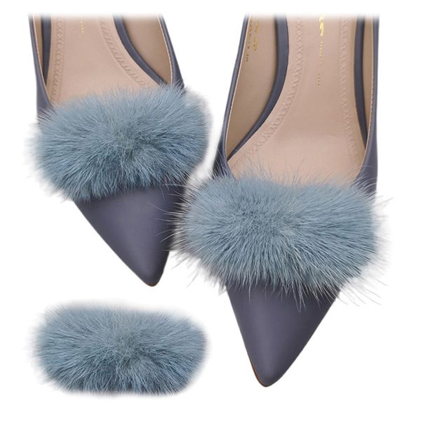 Pièces de chaussures Accessoires 2 Pcs Clips de chaussures détachables Rectangle Fluffy Pom Décoration de chaussures Décoration de chaussures de fête de mariage pour chaussures Sac Accessoires 230729