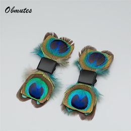 Schoenonderdelen Accessoires 2 PCS Peacocks Feathers Bow Clips Pairs Women Hoge Heels Decorations for Party S 230201