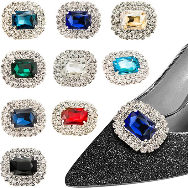 Pièces de chaussures Accessoires 2 Pcs Chaussures Clips Chaussures De Mariage Carrées Décoration Classique Talons Hauts Amovibles Boucle De Chaussure Dames Accessoires De Chaussures 230703