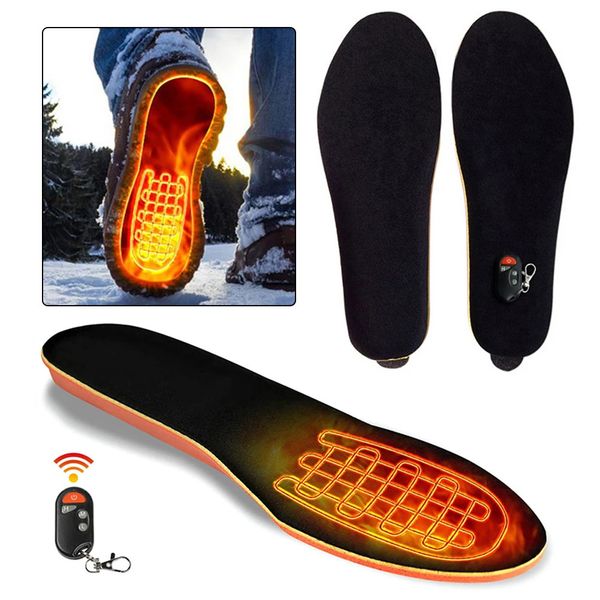 Accesorios de piezas de zapatos Calentador de pies eléctrico de 2000 mAh Plantillas calentadas Suelas calefactoras USB recargables Inserto de botas con control remoto para zapatos de hombre y mujer 231122