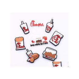 Schoenonderdelen accessoires 2022 Design chick fil een aardappelchips gebakken kip feest kerstcadeaus voor klompschoenen croc charms drop del dhnyo