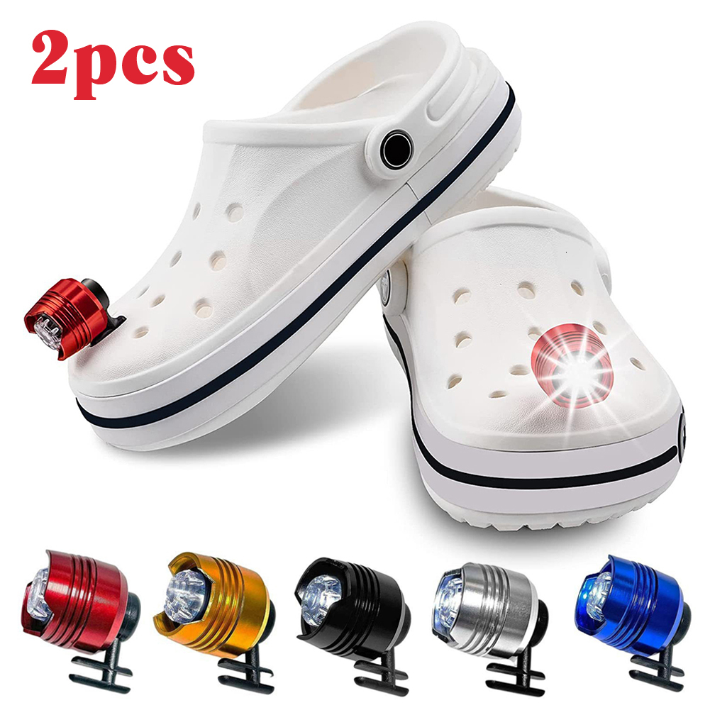 Аксессуары для запчастей обуви 2PCS Фары Croc Furights Funny Lights Перезаряжаемые водонепроницаемые светодиодные отверстия для взрослых Light 230207