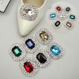 Schoen Onderdelen Accessoires 2 STKS Crystal Teardrop Bruiloft Hoge Hak Clips Bedels Decoratie Kleurrijke 230713