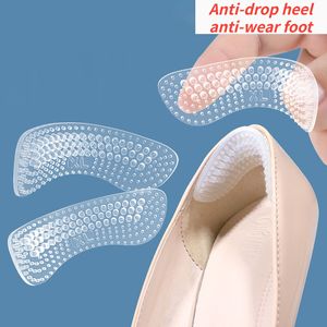 Pièces de chaussures Accessoires 2pcs Silicone Talon Autocollants pour Femmes Pieds Soulagement de La Douleur Anti-usure Coussin Hommes Inserts Antidérapants Coussinets Soins Des Pieds Protecteur 230802