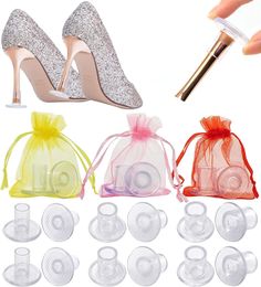 Accessoires de pièces de chaussures 30 paires de couvre-talons hauts en silicone protecteur en plastique pour pare-herbe dans le kit de soins fête de mariage 230804