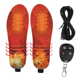 Accessoires de pièces de chaussures 3300mAh USB Semelles chauffantes pour chaussures 6-10 heures Chaussures chauffantes électriques rechargeables Coussinets Tapis chauffant pour pieds d'hiver avec télécommande 231122