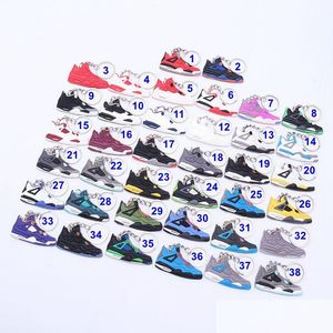 Schoen Onderdelen Accessoires 38 Kleuren Sneakers Schoenen Sleutelhangers Voor Mannen Vrouwen 4 Generatie Basketbal Gym Sleutelhanger Bag Charm auto Sleutelhanger Gift