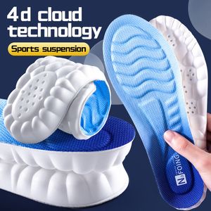 Pièces de chaussures Accessoires 4D Cloud Technology Semelles de sport pour chaussures Semelle en PU Doux Respirant Coussin d'absorption des chocs Courir Soins orthopédiques 230826