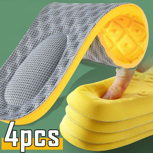 Shoe Parts Accessories 4 pièces semelles intérieures en mousse à mémoire de forme en Latex pour hommes coussinets de soutien de pied souples semelle intérieure de Sport orthopédique respirante coussin d'insertion de soin des pieds 230823