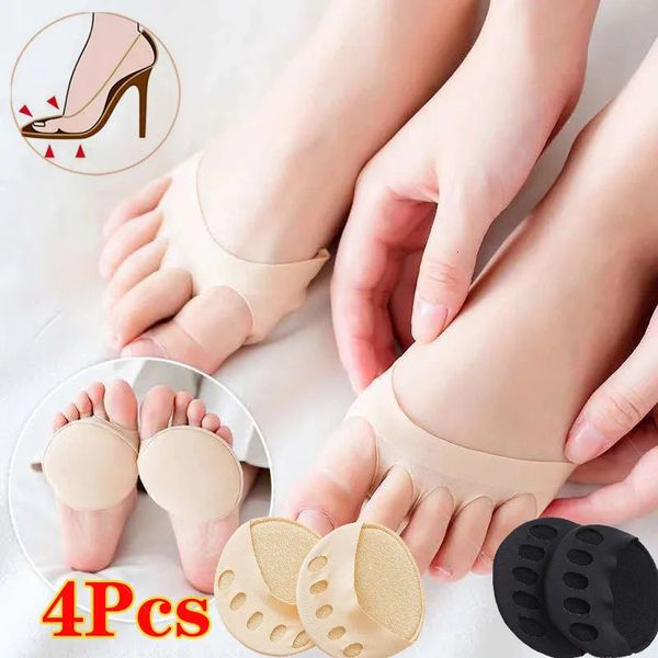 Shoe Parts Accessories 4 pièces femmes avant-pied coussinets talons hauts demi semelles cinq orteils semelle intérieure soin des pieds anguille cors soulagement pieds douleur Massage orteil Pad 231030