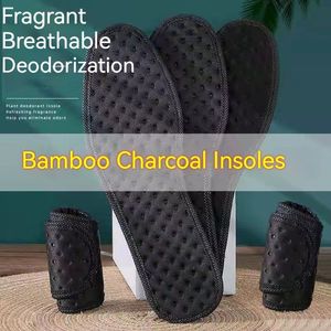 Pièces de chaussures Accessoires 5 paires de semelles intérieures déodorantes pour les pieds Insert en charbon de bambou Poids léger Respirant Mince Coussin de chaussure de sport Aspiration Transpiration Semelle intérieure 230215