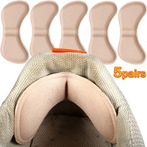 Accessoires de pièces de chaussures 5 paires de semelles de talon pour chaussures de sport Haigh Inserts soulagement de la douleur coussin anti-usure coussinets adhésifs arrière semelle intérieure en éponge 230823