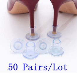 Accesorios para piezas de zapatos 50 pares de protectores de talón High er Stiletto Dancing Covers Tapón de silicona antideslizante para novia 230213
