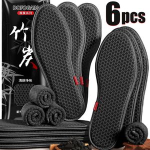 Accessoires de pièces de chaussures 6pcs en bambou charbon de bois déodorant semelles maillable absorbant coussinets hommes coulant de chaussures de sport insérer une semelle intérieure 230817