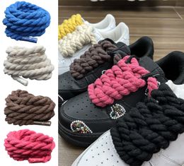 Schoen Onderdelen Accessoires Vet Katoen Linnen Twist Weave Schoenveters Hout Kleur Touw Veters Mannen Vrouwen Trend Persoonlijkheid Sport Casual Schoenen veters Dropsship 230712