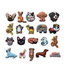 Schoen Onderdelen Accessoires Cartoon Dier Kat Hond Speelgoed Pvc Bedels Schoenen Gespen Armbanden Klomp Jibz Polsband Jongens Meisjes Gift Dro Serie Willekeurig