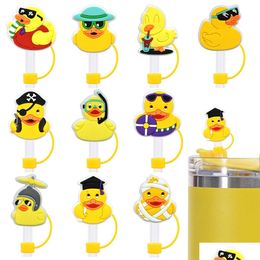 Pièces de chaussures accessoires dessin animé petit canard jaune St Cap Sile bouchon anti-poussière 10Mm mignon thé au lait boucle livraison directe chaussures Dh7Ca