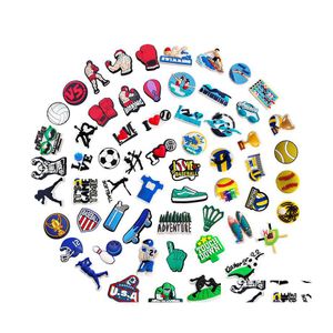 Schoenonderdelen Accessoires Charms Wholesale Childhood Memories Volleybal Sport Funny Gift Cartoon Croc Pvc Decoration Buckle Soft Ru Dhchx