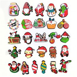 Pièces de chaussures Accessoires Sabot de Noël Charms PVC pour Père Noël Bonhomme de neige Enfant Fête de vacances Livraison directe Amvnz