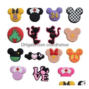 Pièces de chaussures Accessoires Custom Cartoon Rubber Charms Clog Croc Pvc Décoration Drop Delivery Ot8Bl