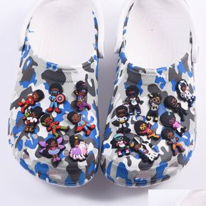 Pièces de chaussures accessoires personnalisé sabot charme noir fille et garçon chaussures charmes pour enfants cadeau en gros livraison directe Dhvya