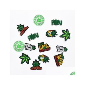 Piezas de zapatos Accesorios Custom New Leaves Soft Pvc Cartoon Croc Diferentes Unisexadt Happy 420 Leaf Charms para decoración Drop Deliv Dh2Ez