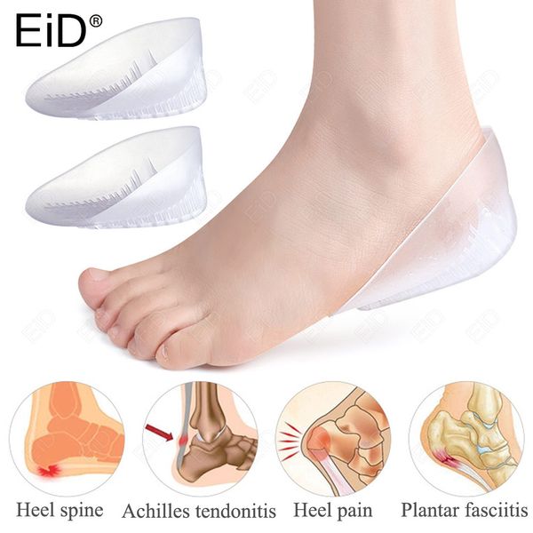 Piezas de zapatos Accesorios EiD Plantillas de gel de silicona suave para espolones en el talón Soporte para el dolor Cojín para pies Masajeador de pies Cuidado Plantilla de medio talón Almohadilla Aumento de altura 230828