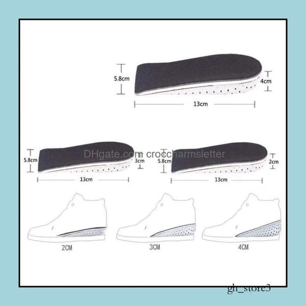 Accesorios de piezas de zapatos EVA Memory Foam Altura Aumento de plantillas de ascensor Padres Sole Foot Mas Mas Mas Tacón de elevación Inserto Inserto Invi Dhwu8 700