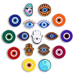 Accesorios para piezas de zapatos Evil Eye Croc Charms Horror Shoes Charm para Pvc Clog Pins Decoraciones lindas Sandalias para pulseras Adornos Gi Amwu6