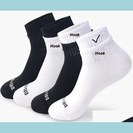 Schoenonderdelen accessoires modemerk logo ademende heren sokken korte enkel elastische vaste kleur gaas hoogwaardige katoenbedrijf DH0GV