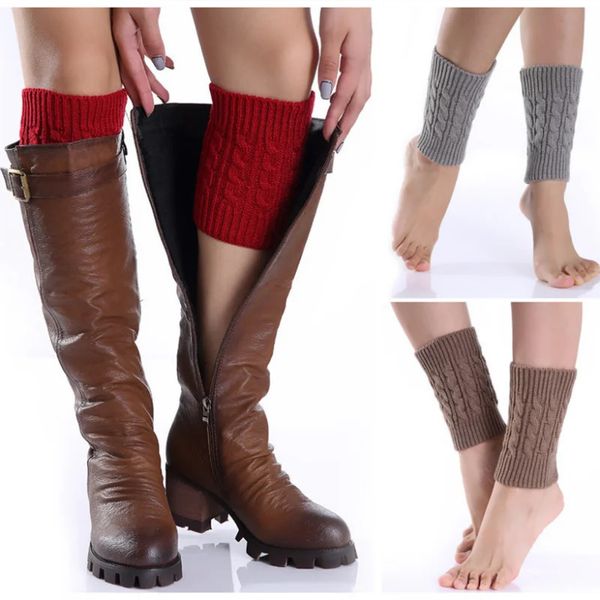 Piezas de zapatos Accesorios Moda Mujeres Invierno Calentadores de piernas Unisex Punto Suave Tobillo Corto Puños Térmico Legging Pie Calentador Medias 231218