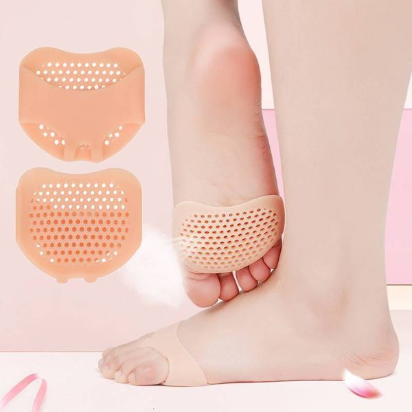 Pièces de chaussures Accessoires Cinq orteils Coussinets d'avant-pied pour femmes Talons hauts Demi-semelles Semelles intérieures en nid d'abeille en silicone Coussin respirant en gel 230826