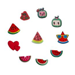 Pièces de chaussures Accessoires Charmes de dessin animé drôle pour sabots Sandales Unisexe Décoration Mignon Jig Party Gift Watermelon Drop Delivery Ot1Wf