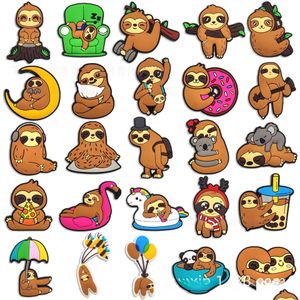  Accesorios de zapatos Accesorios Girls Animal Sloth Charms Mayores Mayores de la infancia Funny Gift Cartoon PVC Decoración Hebilla de goma suave CLO OTWYZ