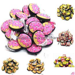 Schoenonderdelen accessoires hamburg popcorn donuts charms decoraties nieuwigheid chips pvc schoenen fit croc jibz xmas kinderen geschenken drop leveren dh9wv