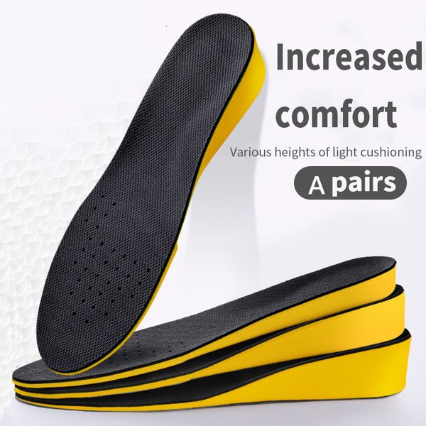 Pièces de chaussures Accessoires Hauteur Augmenter Semelle intérieure Hommes Unisexe Invisiable Boost 1535cm Respirant Orthopédique Ascenseur Coussinets d'absorption des chocs 230211