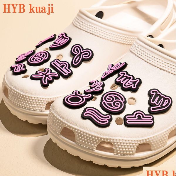 Accessoires de pièces de chaussures hybkuaji zodiac personnalisé PVC Charmes de livraison en gros Dhl65