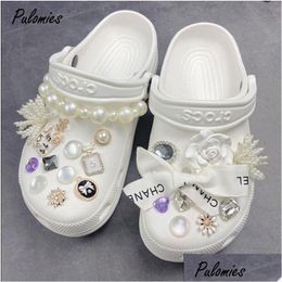 Pièces de chaussures Accessoires Iy Charmes pour chaussures broche bijoux fille perle décaration artificiel diamant boucle