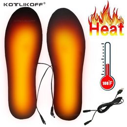 Schoenonderdelen Accessoires Kotlikoff USB Verwarmde inlegzolen Voeten Warme Sock Pad Mat Elektrisch verwarmen Wasbare thermische winter Insole unisex 221122