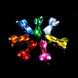  Shoe Parts Accessories LED Sport Shoe Laces Luminous Shoelaces Glow Shoe Strings Round Flash Light Shoelaces No Tie Lazy Shoe Laces Party Decor 231219