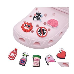 Piezas de zapatos Accesorios Protección médica Decoraciones Charm Jibitz Fro Croc Charms Clog Botones Hebilla Favores de fiesta Regalo Drop Deli DHZTF