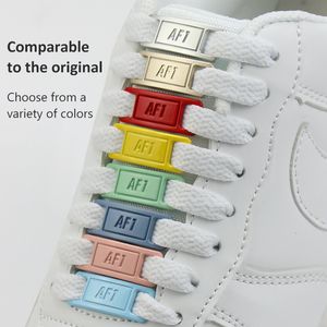 Pièces de chaussures ACCESSOIRES MÉTAL AF1 ​​TAG SHOELACES LACES PLATES BLANCS HOMMES ET FEMMES DÉCORT