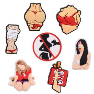 Accessoires de pièces de chaussures moq 20pcs pvc dessin animé femme ne touche pas jardin slipper boucle adorable pour bracelet charmes bouton slog girls g dhijr