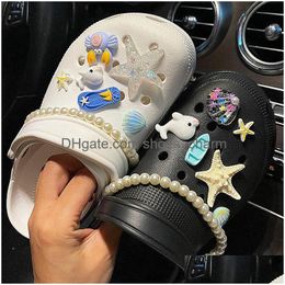 Schoenonderdelen accessoires Ocean Sea Charms Buckle Slipper Decoratie speelgoed Fit Croc Girl PVC Geschenken Xmas Kids Backpack Cute Diy Drop del Dhko1