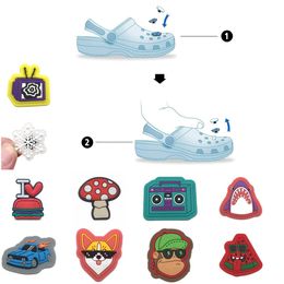 Chaussures Pièces Accessoires Motif Charme Pour Sabot Jibbitz Bulles Diapositives Sandales Pvc Décorations De Noël Anniversaire Cadeau Party Favors Carto Otdps