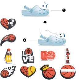 Schoen Onderdelen Accessoires Patroon Bedels Schoenen Slippers Decoratie Voor Kruis Liefde Basketbal Charm Klomp Drop Levering Otbwh