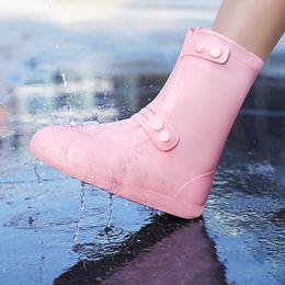 Schoenonderdelen accessoires roze pvc regen sekten mannen vrouwen bescherming hoog top wit herbruikbare dames waterbestendige voetkap 230211
