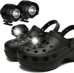 Faros de luz de cocodrilo Tira de luces LED para zapatos 3 modos de luz IPX5 a prueba de agua adecuado para pasear perros, acampar, faros de ciclismo para croc