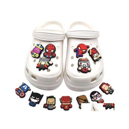 Pièces de chaussures Accessoires Série Bande Dessinée Trou Croc Charms PVC Clog Fleur Mode Shoecharm Boucle Enfants Cadeau Drop Livraison Chaussures Dh1Tf