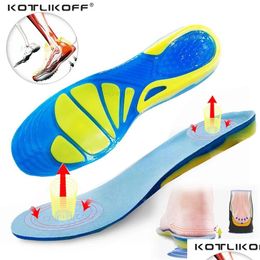  Accesorios de piezas de zapato Sile Nonslip Gel Sport Soft Sport Massage de la plantilla ortopédica Cuidado de los pies para los pies Suelto de choque Sole Dhjce